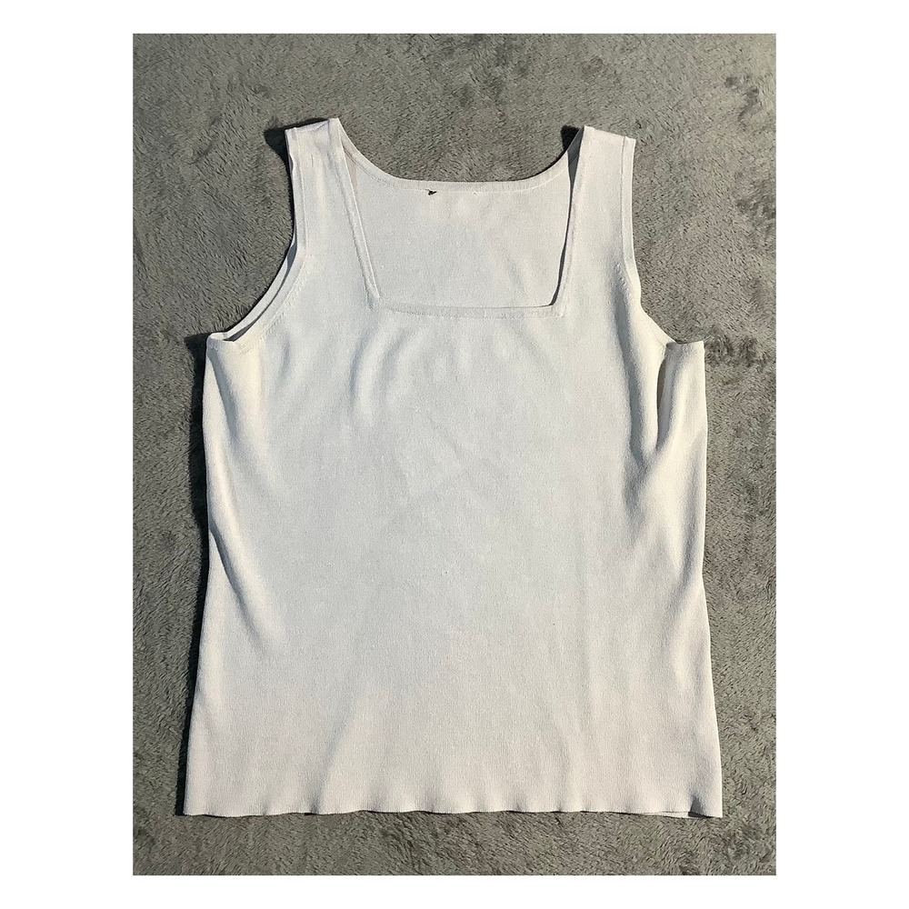 Unbranded Women's Knit Tank Top Square Neck Off-White Layering Size M